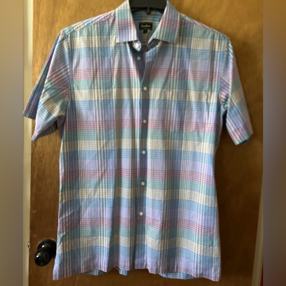 Neiman Marcus Men's Multicolor Plaid Shirt Size Large EUC - Picture 1 of 4